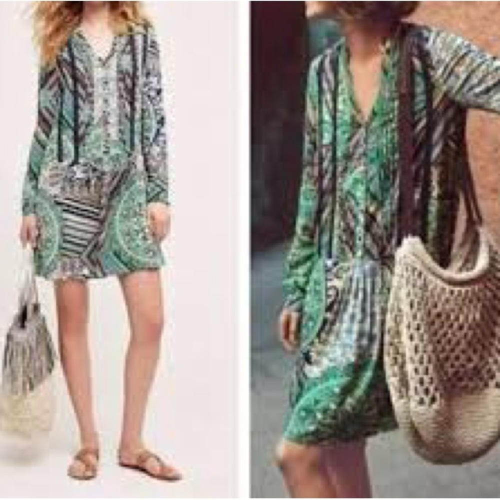 Anthropologie Maeve - Tiny Caviana Paisley Drop Waist Dress